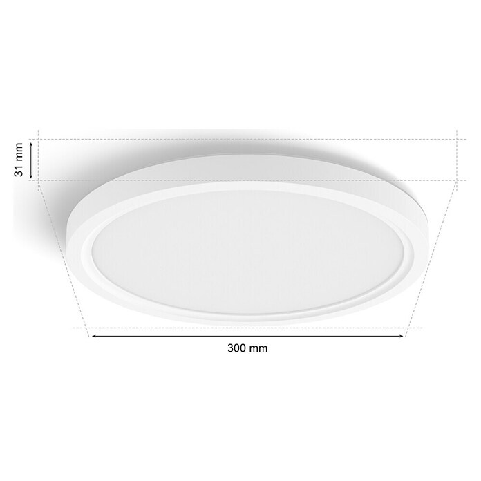 Philips Hue LED-Panel rund Tento (25 W, Ø x H: 29,1 x 3,2 cm, Weiß, RGBW) | BAUHAUS
