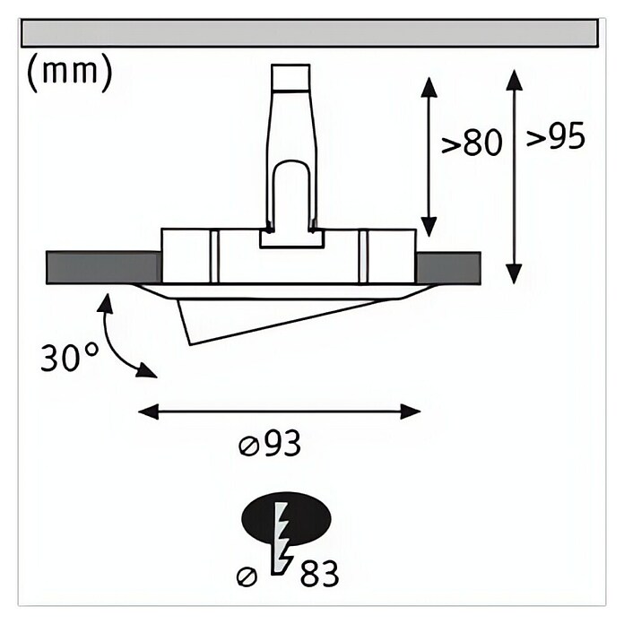 Paulmann Nova Downlight empotrable LED redondo GU10 (6 W, Ø x Al: 9,3 x 9,5 cm, Blanco neutro, 1 ud.) | BAUHAUS