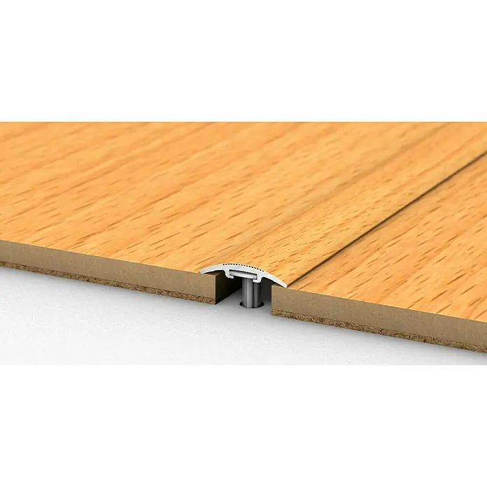 LOGOCLIC Übergangsprofil 201 - Buche, 0,9 m x 30 mm, Montageart: Schrauben - Produktansicht einer Übergangsleiste für Laminatböden, die eine saubere und professionelle Verbindung zwischen zwei Bodenflächen ermöglicht.