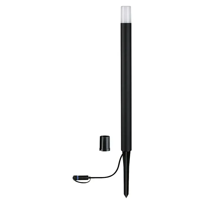 Paulmann Plug & Shine LED-Wegeleuchte Flarea - Schwarz, Höhe: 60 cm, Warmweiß - Die schlanke, schwarze Gartenleuchte mit weißem Diffusor sorgt für stilvolle Beleuchtung im Außenbereich und ist einfach zu installieren.