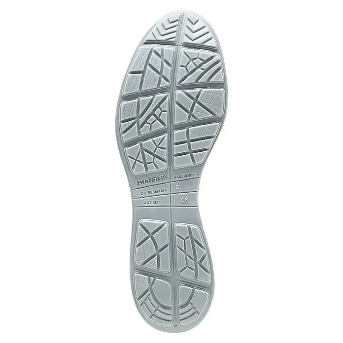 Panter Zapato bajo de seguridad Forza - 47, Clase de protección según EN ISO 20345: S3, Azul - Suela de un zapato Panter. Antideslizante y resistente al aceite para un agarre seguro. Hecho en España.