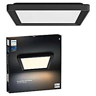 Philips Hue LED-Panel Tento (10,6 W, L x B x H: 29,5 x 29,5 x 3,5 cm, Schwarz, Kaltweiß)
