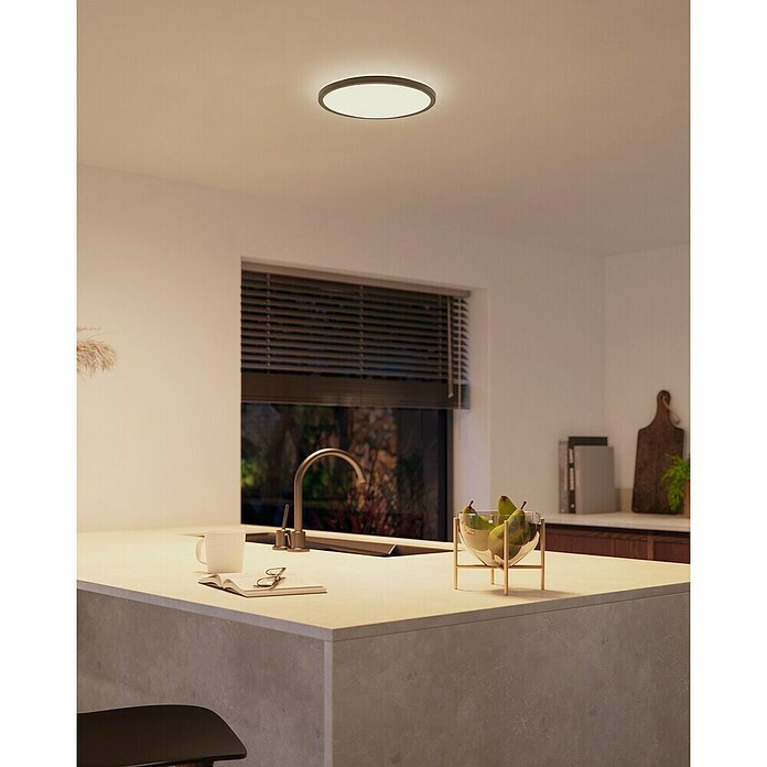 Philips Hue LED-Panel rund Tento WA (16,6 W, Ø x H: 29,1 x 3,2 cm, Schwarz, Kaltweiß) | BAUHAUS