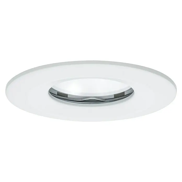Paulmann Nova LED-Einbauleuchten-Set rund Plus Coin - Ø x H: 7,8 x 4,5 cm, Weiß matt, 1 Stk., Warmweiß - Nahaufnahme einer weißen Einbaulampe mit runder Form. Das Design ist schlicht und modern, ideal für stilvolle Innenräume.