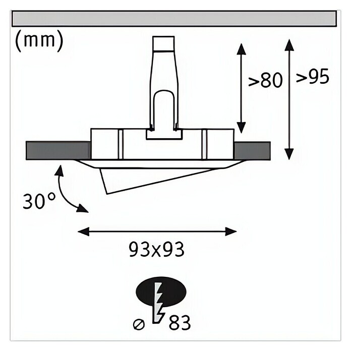 Paulmann Nova Downlight LED empotrable IP65 (6 W, L x An x Al: 9,3 x 9,3 x 9,3 cm, Blanco neutro) | BAUHAUS