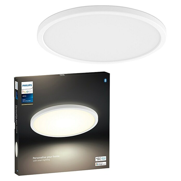 Philips Hue LED-Panel rund White Tento S (16,6 W, Ø x H: 29,1 x 3,2 cm, Weiß, Warmweiß) | BAUHAUS