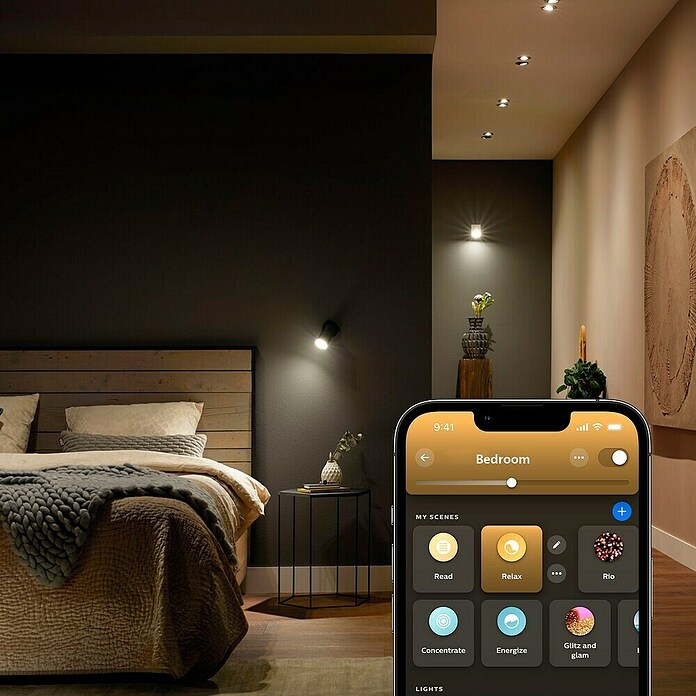 Philips Hue Smart-LED-Lampe White Ambiance (GU10, Dimmbar, Mehrfarbig, 400 lm, 4,2 W, 3 Stk.) | BAUHAUS