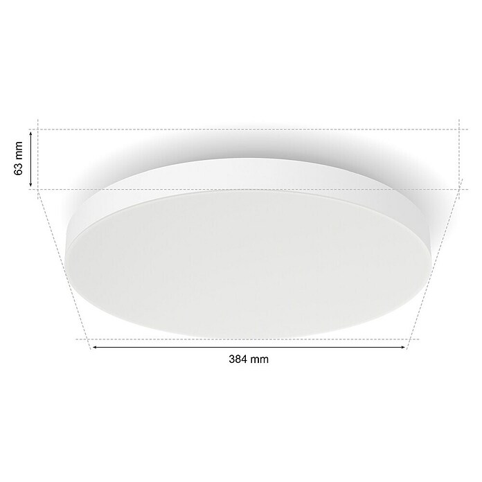 Philips LED-Deckenleuchte rund Datura (48 W, Ø x H: 39,5 x 5 cm, Weiß, RGBW) | BAUHAUS