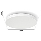 Philips LED-Deckenleuchte rund Datura (48 W, Ø x H: 39,5 x 5 cm, Weiß, RGBW) | BAUHAUS