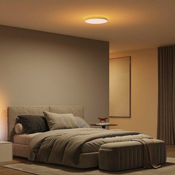 Philips LED-Deckenleuchte rund Datura (48 W, Ø x H: 39,5 x 5 cm, Weiß, RGBW) | BAUHAUS