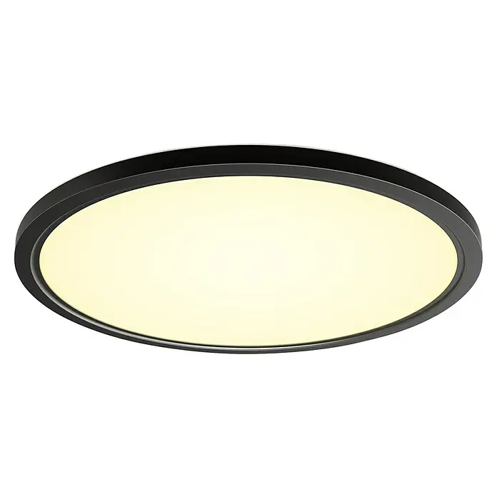 Philips Hue LED-Panel rund White Ambiance Tento XL - 25 W, Ø x H: 54,2 x 3,56 cm, Schwarz, Kaltweiß - Deckenleuchte mit schwarzem Rahmen und gelblich-weißem Licht für eine angenehme Beleuchtung des Raumes. Das moderne Design passt in jedes Zimmer.