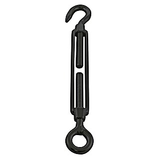 Marinetech Spannschloss Auge-Haken (Länge: 165 mm, M 5, Edelstahl, Schwarz)
