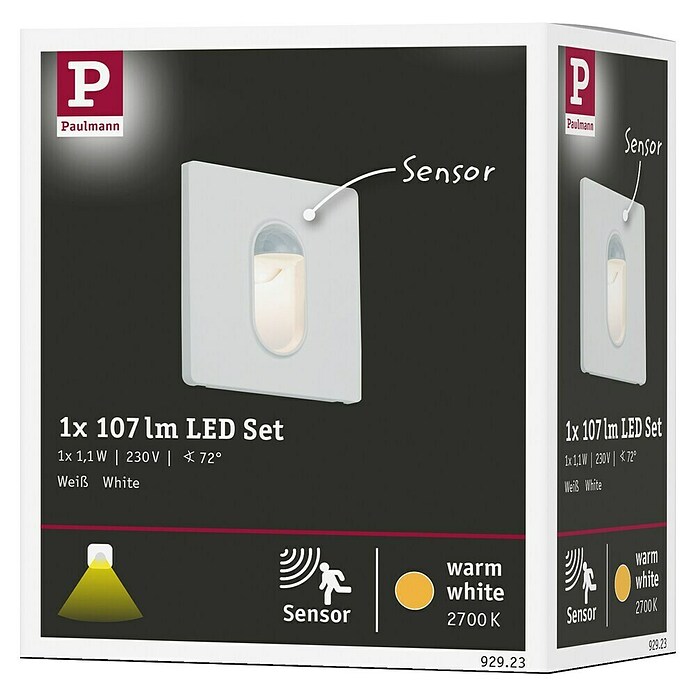 Paulmann LED-Einbauleuchte (2,7 W, Weiß, L x B: 7,8 x 7,8 cm, Eckig)