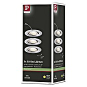 Paulmann LED-Einbauleuchten-Set (3 x 4 W, Eisen gebürstet, IP44)