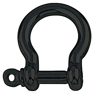 Marinetech Rundschäkel (Durchmesser Bolzen: 6 mm, Rund geschweift, Edelstahl, A4, Schwarz)