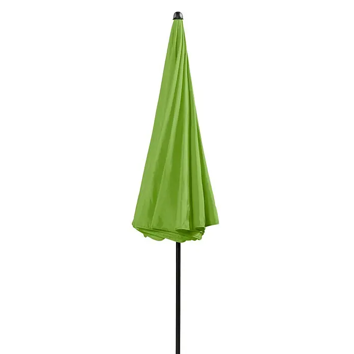 Doppler Sunline Marktschirm rund NeoFresh Green, Durchmesser Bespannung: 200 cm - Geschlossener grüner Sonnenschirm mit schwarzem Stock und Knopf. Ideal für den Garten oder die Terrasse.