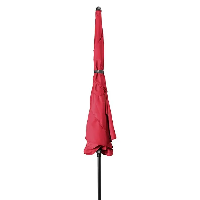 Doppler Sunline Marktschirm Waterproof Neo - Rot, Bespannungsmaß (L x B): 225 x 120 cm - Geschlossener, roter Sonnenschirm mit schwarzem Gestell. Ideal für den Garten oder die Terrasse und schützt vor der Sonne.