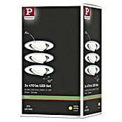 Paulmann LED-Einbauleuchten-Set (6,5 W, Chrom, Durchmesser: 8,4 cm, 3 Stk.)