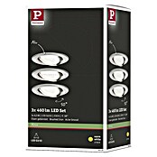 Paulmann LED-Einbauleuchten-Set (6,5 W, Eisen gebürstet, Durchmesser: 8,4 cm, 3 Stk., GU10)
