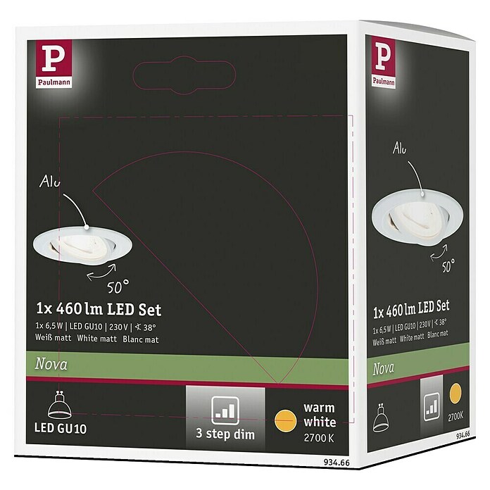 Paulmann LED-Einbauleuchte Nova (6,5 W, Warmweiß, Leuchtenkopf beweglich) | BAUHAUS