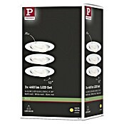 Paulmann LED-Einbauleuchten-Set (6,5 W, Weiß, Durchmesser: 8,4 cm, 3 Stk., GU10)