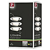 Paulmann Set de focos LED empotrables (6,5 W, Hierro cepillado, Ø x Al: 8,4 x 4,5 cm)