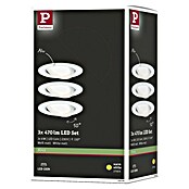 Paulmann LED-Einbauleuchten-Set (6,5 W, Weiß, Durchmesser: 8,4 cm, 3 Stk.)