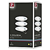 Paulmann LED-Einbauleuchten-Set (5 W, Weiß, Durchmesser: 9 cm, 3 Stk., GU10)