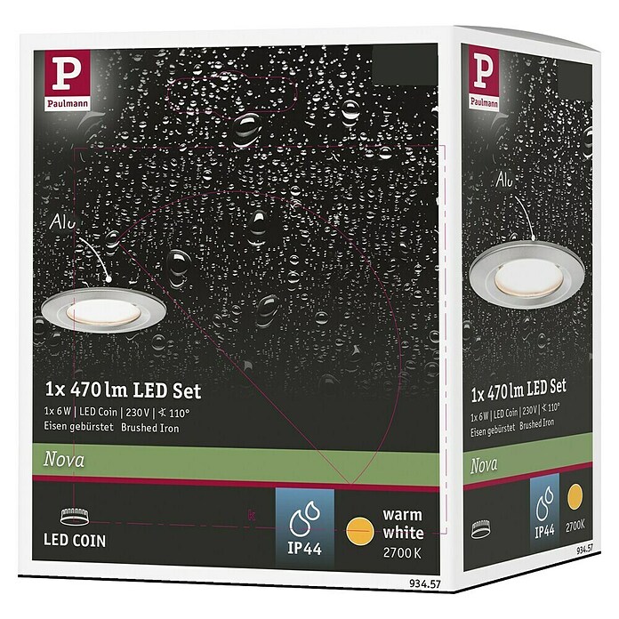 Paulmann LED-Einbauleuchte (6,5 W, Eisen gebürstet, Durchmesser: 7,8 cm)