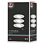 Paulmann LED-Einbauleuchten-Set (5 W, Weiß, Durchmesser: 9 cm, 3 Stk.)