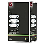 Paulmann LED-Einbauleuchten-Set (6,5 W, Aluminium, Durchmesser: 8,4 cm, 3 Stk.)
