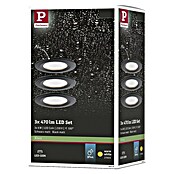 Paulmann Nova Set de focos LED empotrables Nova LED (6,5 W, 3 ud., Blanco cálido, Diámetro: 7,8 cm, Negro) | BAUHAUS