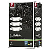 Paulmann LED-Einbauleuchten-Set (6,5 W, Eisen gebürstet, Durchmesser: 7,8 cm, 3 Stk., IP44)