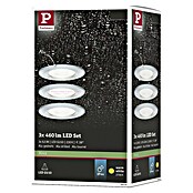 Paulmann Set de focos LED empotrables (6,5 W, Aluminio, Diámetro: 7,8 cm, 3 uds., IP44)