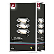 Paulmann LED-Einbauleuchten-Set (5 W, Eisen gebürstet, Durchmesser: 9 cm, 3 Stk.)