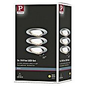 Paulmann LED-Einbauleuchten-Set (5 W, Eisen gebürstet, Durchmesser: 9 cm, 3 Stk., GU10)