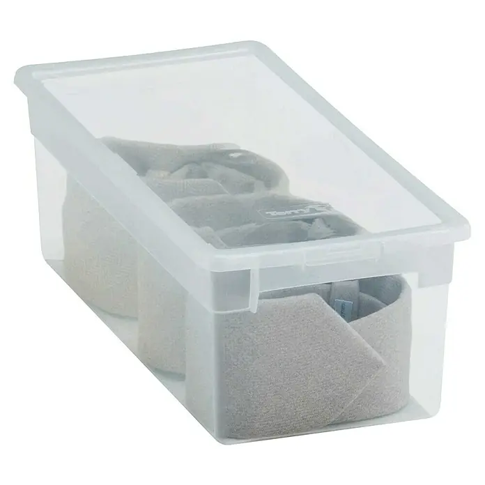 Terry Caja de almacenaje Light Drawer S - L x An x Al: 39 x 16 x 19,6 cm - Una caja de almacenamiento transparente que contiene vendas grises perfectamente guardadas en su interior. Ideal para organizar los accesorios de tu caballo.