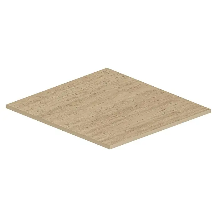 Atlas Concorde Solution Feinsteinzeugfliese Pompei Aureo Classic - 60 x 60 cm, Hellbraun, Matt - Nahaufnahme einer beigen Keramikfliese mit subtilen Maserungen, ideal für moderne Innenräume. Langlebiges, stilvolles Bodenbelagsmaterial.