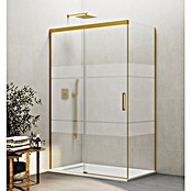 GME Mampara de ducha esquinera Basic (L x An x Al: 90 x 160 x 196 cm, Vidrio serigrafiado, Espesor: 6 mm, Oro) | BAUHAUS