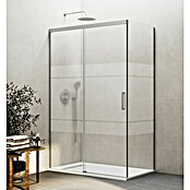 GME Mampara de ducha esquinera Basic (L x An x Al: 75 x 72 x 196 cm, Vidrio serigrafiado, Espesor: 6 mm, Nickel) | BAUHAUS