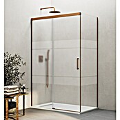 GME Mampara de ducha esquinera Basic (L x An x Al: 75 x 125 x 196 cm, Vidrio serigrafiado, Espesor: 6 mm, Cobre) | BAUHAUS