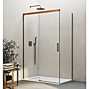 GME Mampara de ducha esquinera Basic (L x An x Al: 70 x 175 x 196 cm, Vidrio transparente, Espesor: 6 mm, Cobre) | BAUHAUS