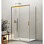 GME Mampara de ducha esquinera Basic (L x An x Al: 75 x 105 x 196 cm, Vidrio transparente, Espesor: 6 mm, Oro) | BAUHAUS
