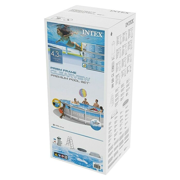 Intex Bazen sa čeličnim okvirom Prism Frame  (Ø x V: 427 x 107 cm, Siva, 12.706 l) | BAUHAUS