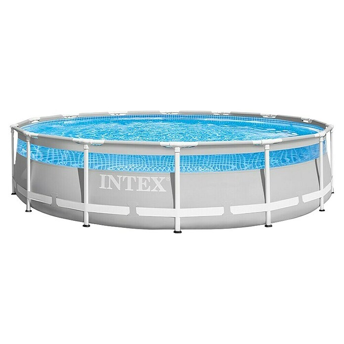 Intex Bazen sa čeličnim okvirom Prism Frame  (Ø x V: 427 x 107 cm, Siva, 12.706 l) | BAUHAUS