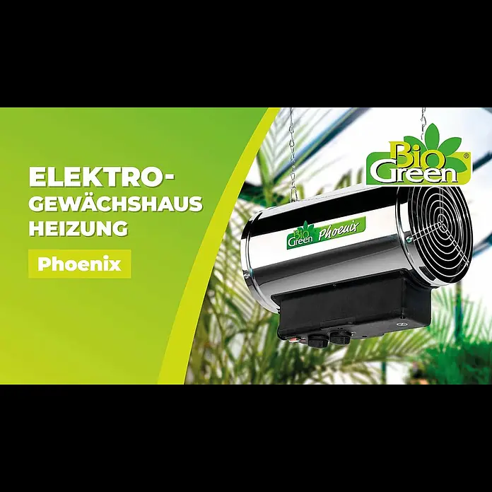 BioGreen Gewächshaus-Heizung / Lüfter Phoenix - 41 x 22 x 33 cm, Heizleistung: 1.000 W - 2.800 W - Elektro-Gewchshaus-Heizung "Phoenix" | Optimale Temperatur im Gewchshaus