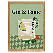Papermoon Bild (Gin a Tonic, B x H: 50 x 70 cm, Ohne Passepartout, Rahmen Eiche) | BAUHAUS