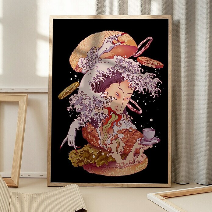 Papermoon Bild (Fusion Ghost, B x H: 70 x 100 cm, Ohne Passepartout, Rahmen Eiche) | BAUHAUS