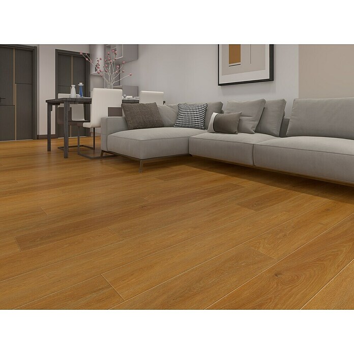 Suelo vinílico SPC Bolonia (1.524 x 288 x 5 mm, Marrón, Resistente al agua) | BAUHAUS
