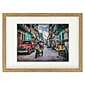 Papermoon Bild (Habana Street, B x H: 70 x 50 cm, Mit Passepartout, Rahmen Eiche) | BAUHAUS
